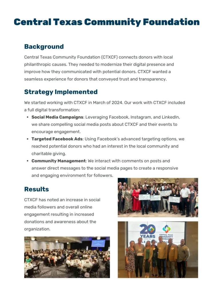 Annunciation Maternity Home, Central Texas Community Foundation, Hope Alliance case study, page 5